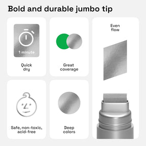 ARTISTRO 2 Silver Acrylic Paint Markers - 15mm Jumbo-Tip Paint Pens - Perfect for Crafting, Art Projects, & More