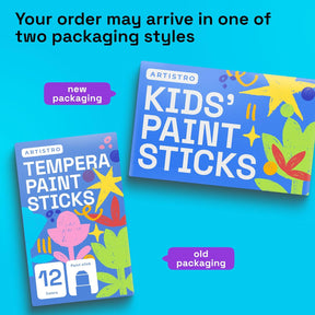 ARTISTRO 100% Washable Tempera Paint Sticks for Kids - 12 Non-toxic Paint Markers for Kids - Color Sticks with Twist Design