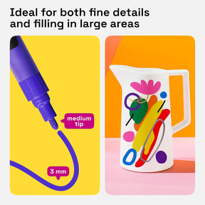 ARTISTRO 12 Oil-Based Permanent Paint Markers - Medium Tip Markers for Tire, Wood, Rock, Fabric, Glass, Ceramic, Metal, Plastic, and More - Quick Dry, Waterproof