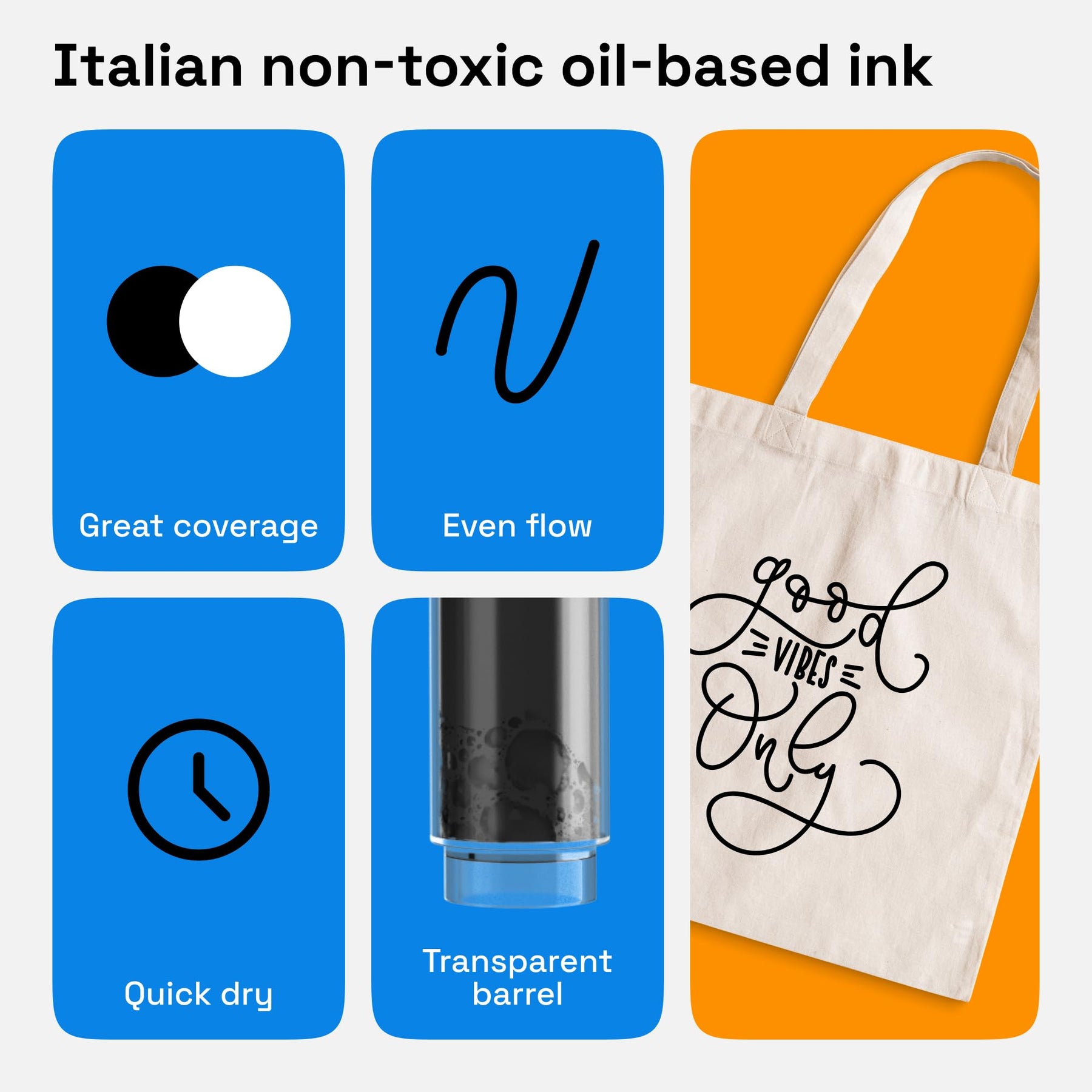 ARTISTRO 2 Black Permanent Marker - Waterproof Markers for Tire, Fabric, Rocks, Glass, Ceramic, Wood, Paper - Oil Based 