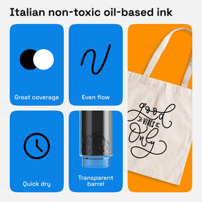 ARTISTRO 2 Black Permanent Marker - Waterproof Markers for Tire, Fabric, Rocks, Glass, Ceramic, Wood, Paper - Oil Based 
