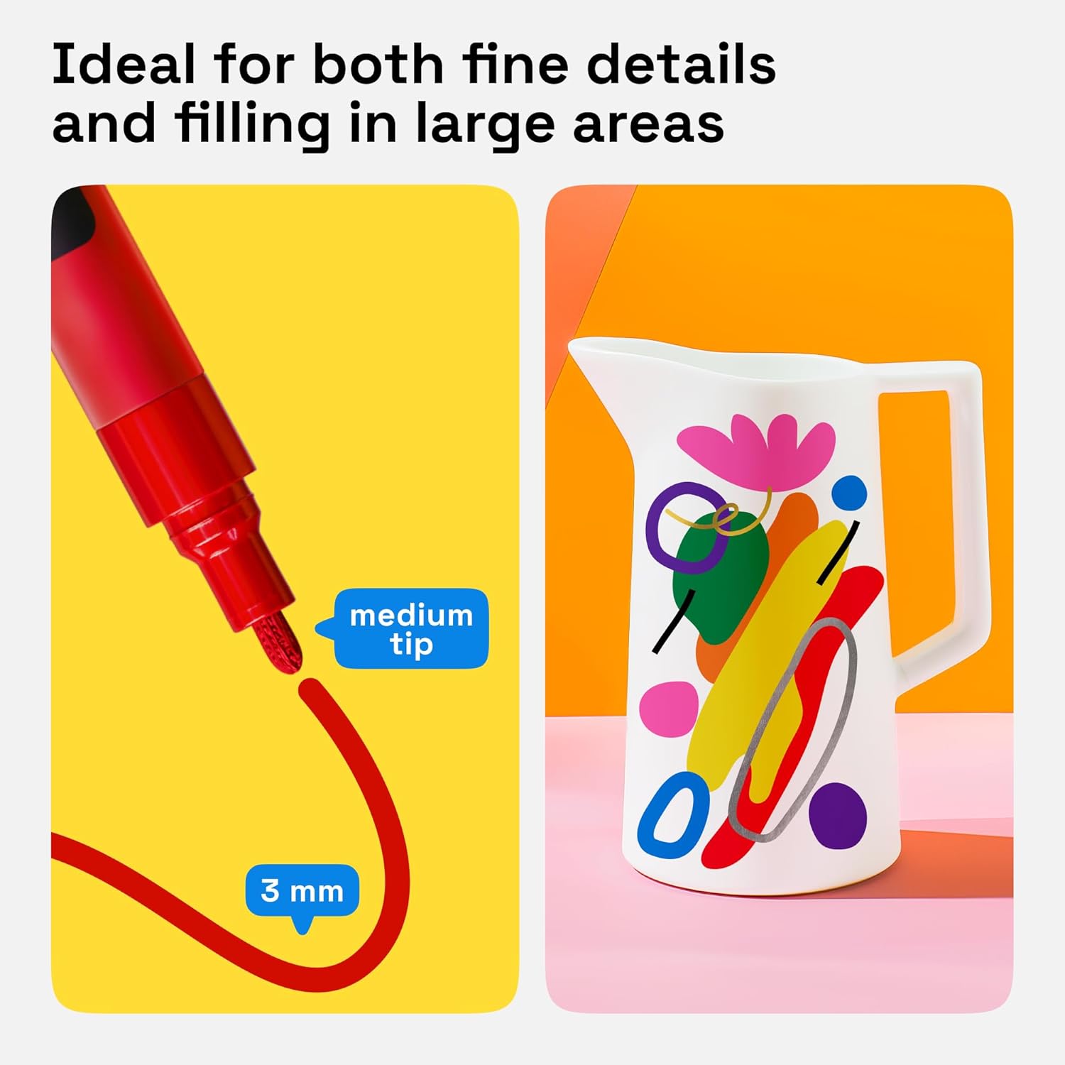 ARTISTRO 20 Oil-Based Permanent Paint Markers - Medium Tip Markers for Tire, Wood, Rock, Fabric, Glass, Ceramic, Metal, Plastic, and More - Quick Dry, Waterproof