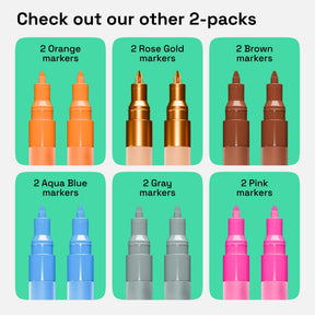 ARTISTRO 2 Light Green Acrylic Paint Markers - 0.7mm Lime Extra Fine-Tip Paint Pens - Perfect for Crafting, Art Projects