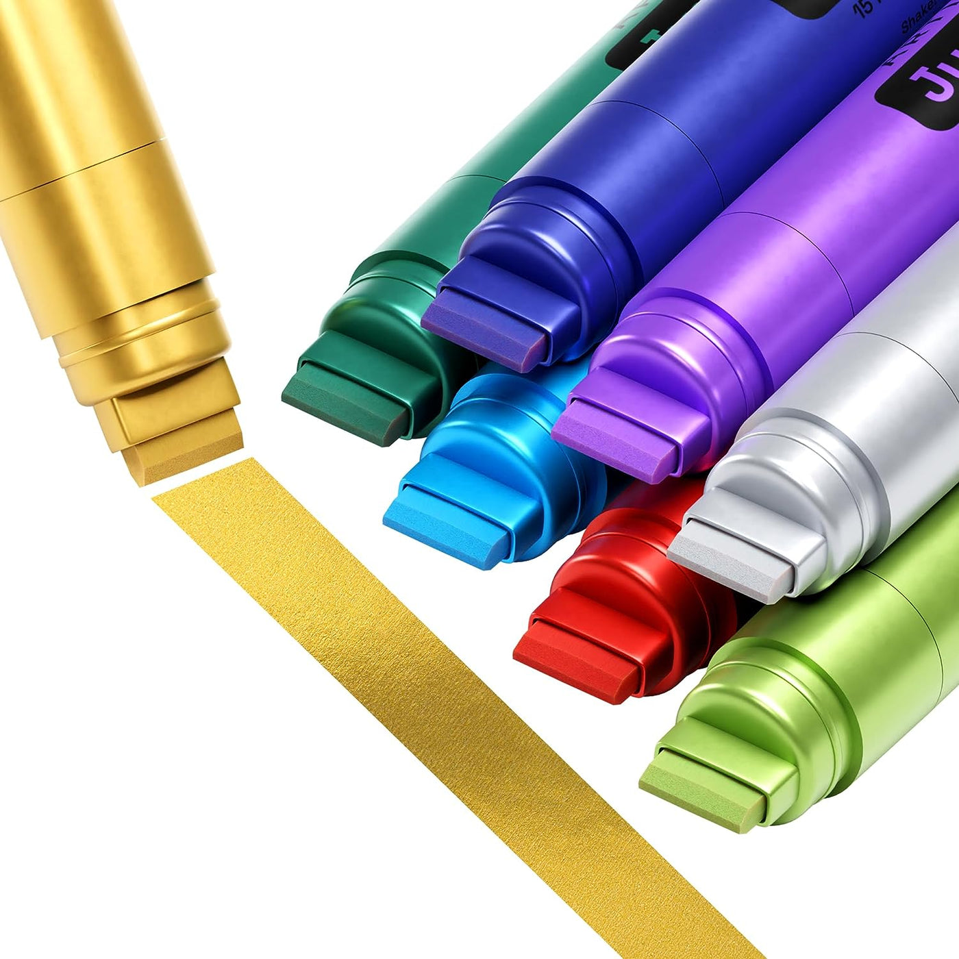 ARTISTRO 8 Metallic Poster Markers - Jumbo Markers Set with 15mm Wide