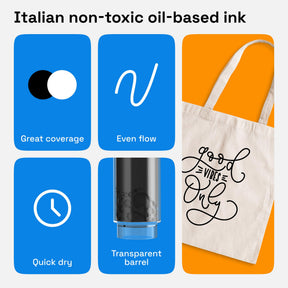 ARTISTRO 2 Black & White Permanent Marker - Waterproof Markers for Tire, Fabric, Rocks, Glass, Ceramic, Wood, Paper - Oi