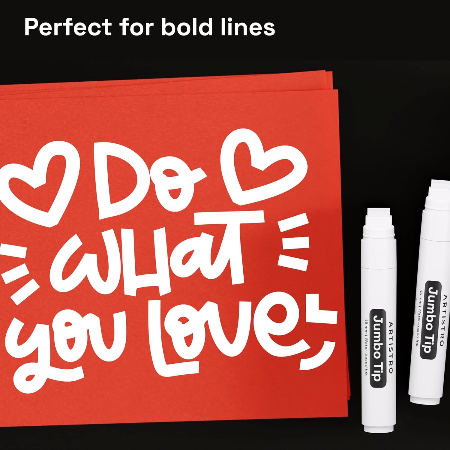 ARTISTRO 2 White Acrylic Paint Markers - 15mm Jumbo-Tip Paint Pens - Perfect for Crafting, Art Projects, & More