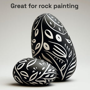 ARTISTRO 2 White Acrylic Paint Markers - Brush Tip Paint Pens with Automatic Ink Control System for Rock, Egg, Wood, Fab