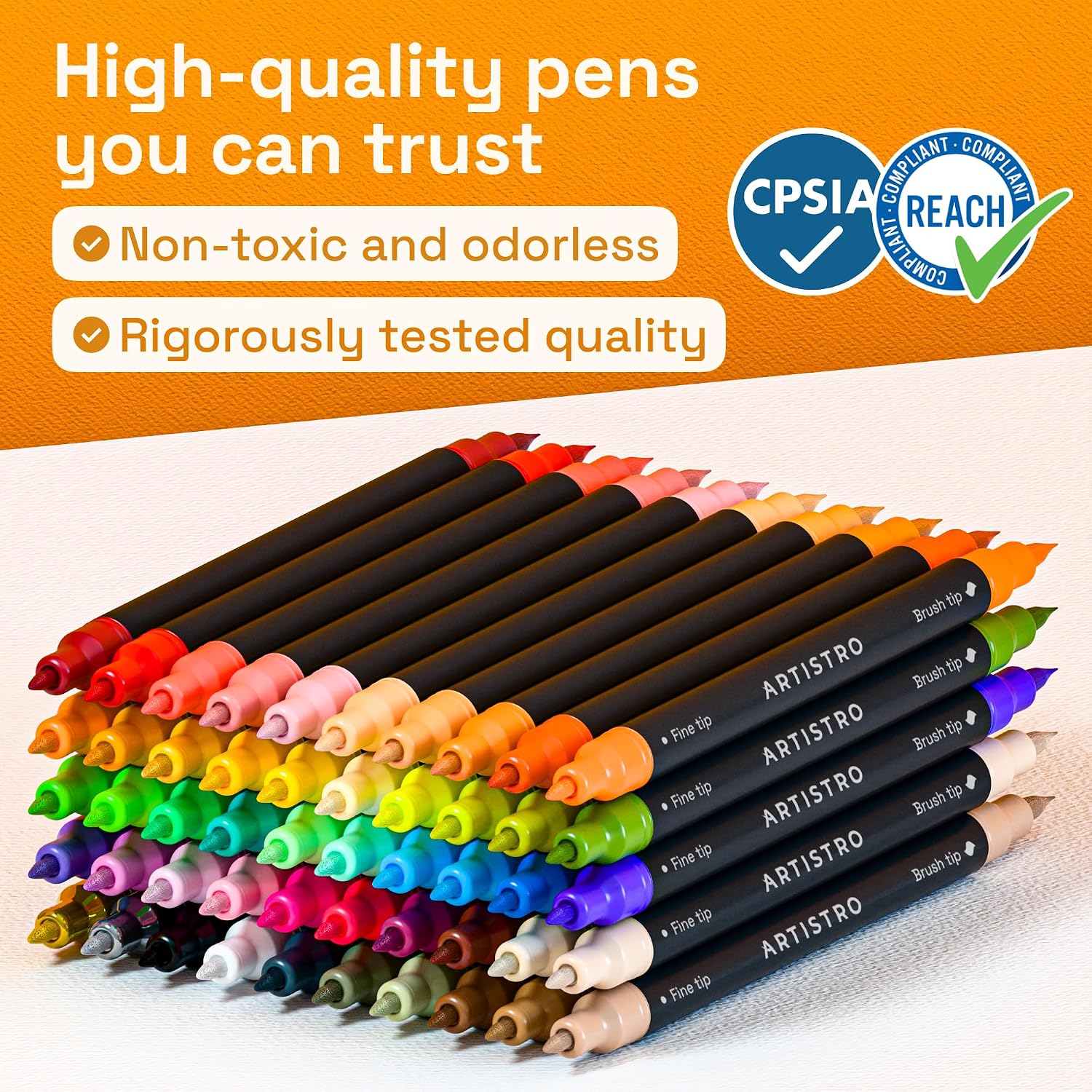 ARTISTRO 50 Acrylic Dual-Tip Glass Marker Pens for Wine Glasses