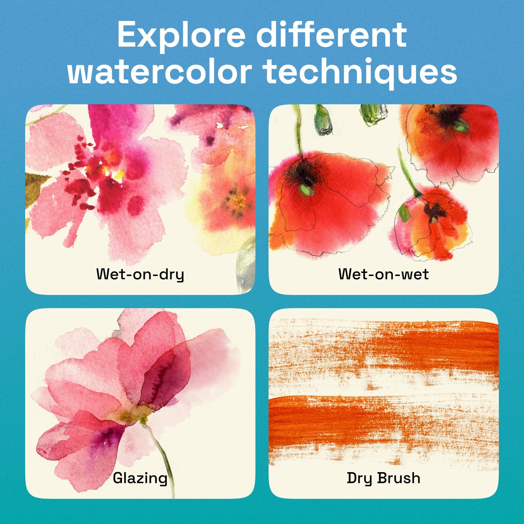 ARTISTRO 50 Watercolor Paint Set, Sunrise Set, Palette & Brushes