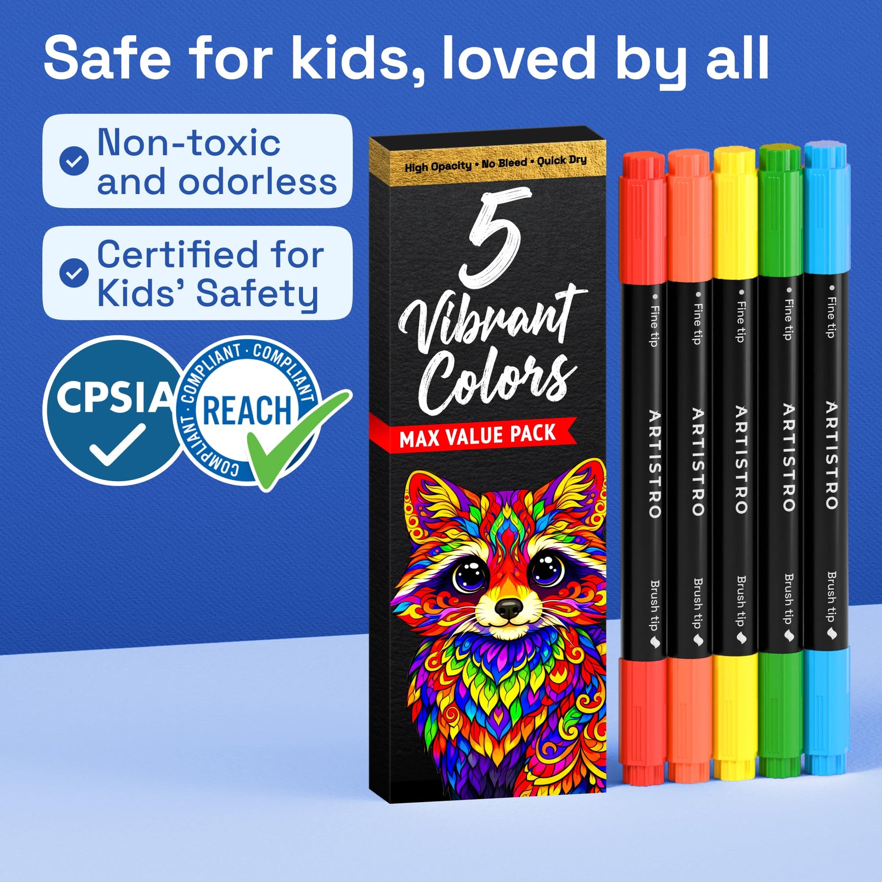 ARTISTRO Dual-Tip Acrylic Paint Marker Pens for Drawing
