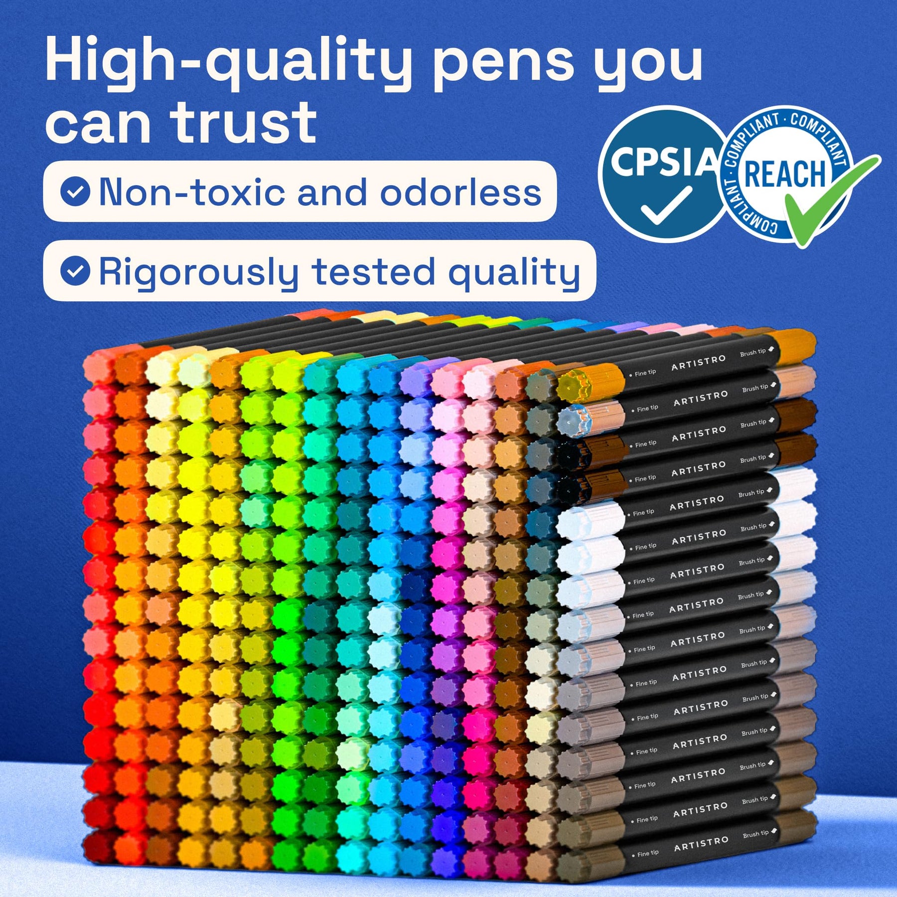 ARTISTRO 240 Acrylic Paint Markers - Paint Pens for Drawing - For Fabric, Rock, Glass, Wood, Molds - Arts & Crafts Gift 