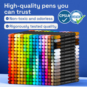 ARTISTRO 240 Acrylic Paint Markers - Paint Pens for Drawing - For Fabric, Rock, Glass, Wood, Molds - Arts & Crafts Gift 