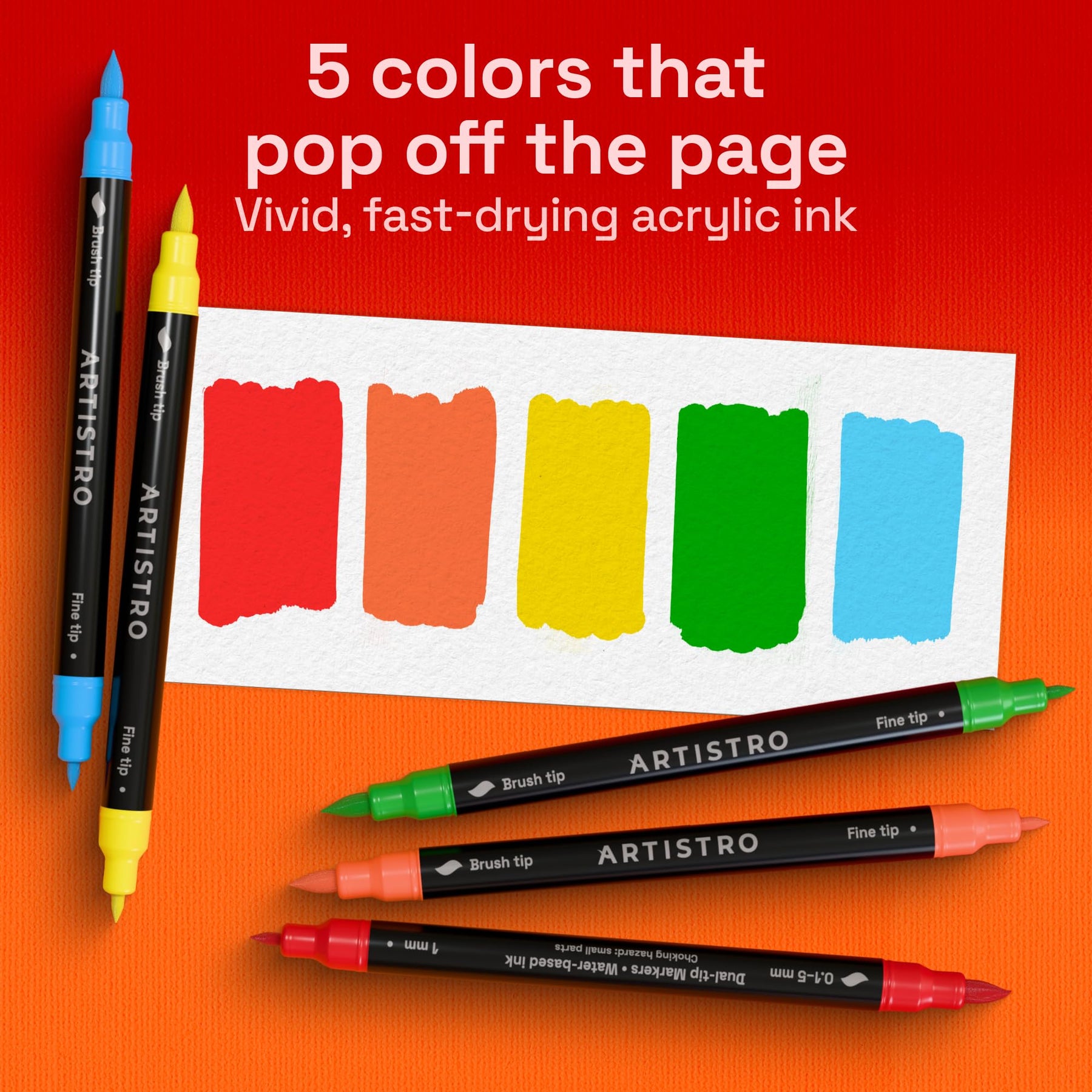 ARTISTRO Dual-Tip Acrylic Paint Marker Pens for Drawing