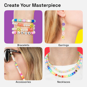 ARTISTRO 3000 pcs Bracelet Making Kit - Friendship Bracelet Kit with Pearl, Clay, Letter, Star, Flower, Heart Beads - Purple Kandi Beads Set for Girls, Boys and Adults