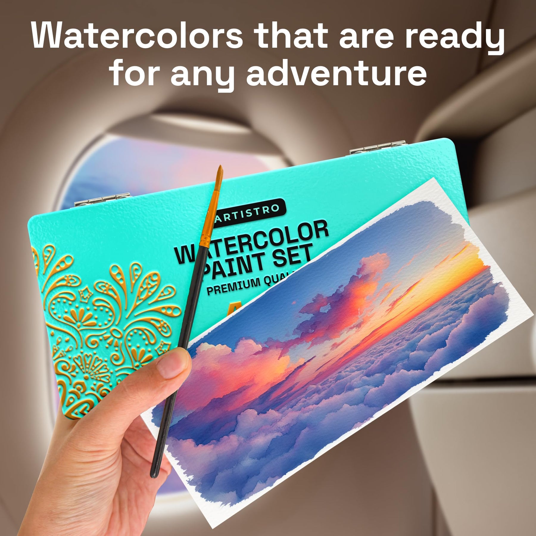 ARTISTRO Watercolor Paint Set with Palette & Brush Pens - 168 Colors