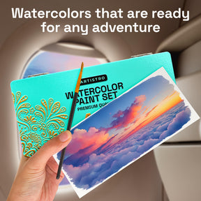 ARTISTRO Watercolor Paint Set with Palette & Brush Pens - 168 Colors