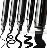 ARTISTRO 5 Black Paint Pen for Rock, Glass, Ceramic, Wood, Tire, Fabric, Metal, Canvas, Marking, Painting - Set of 5 Acrylic Paint Markers Water-based - Different Tips