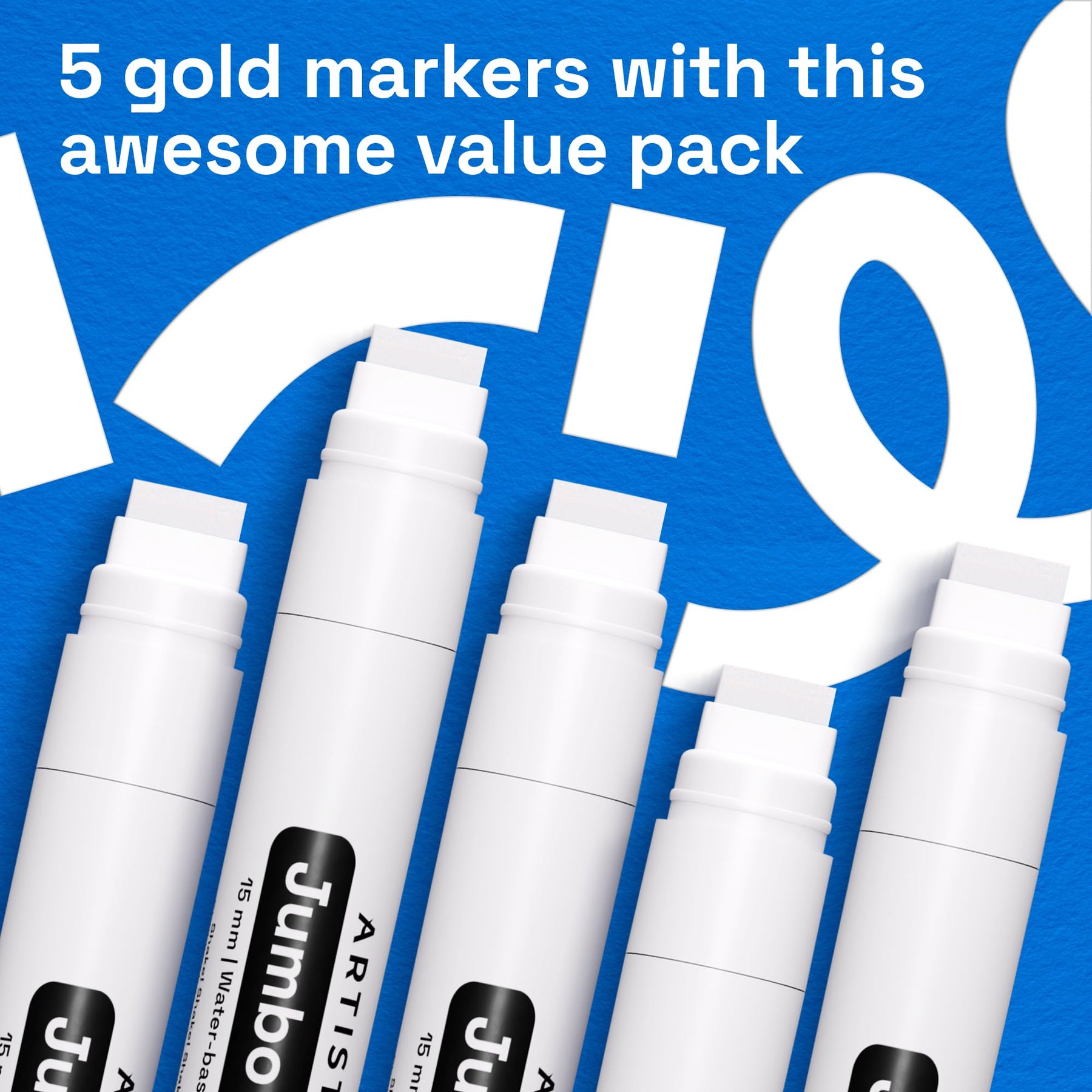 ARTISTRO 5 White Paint Pen for Rock, Glass, Ceramic, Wood, Tire, Fabric, Metal, Canvas, Marking, Painting - Set of 5 Acr