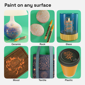 ARTISTRO 2 Orange Acrylic Paint Markers - 0.7mm Extra Fine-Tip Paint Pens - Perfect for Crafting, Art Projects, & More