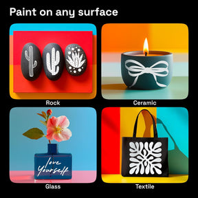 ARTISTRO 5 White Acrylic Paint Markers - Paint Pens Dual Tip Brush + Fine Ideal for Calligraphy - Perfect for Fabric, Rock, Glass, Wood, DIY - Art Supplies, Stocking Stuffers, Christmas Gift Idea