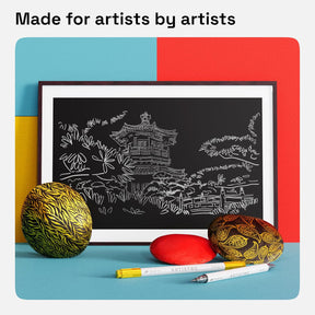 ARTISTRO 2 Gold&Silver Dual-Tip Acrylic Paint Pens - Multisurface Metallic Markers for Glass, Rock, Fabric, Wood, Plastic & More - 1 mm Fine & Brush Tips