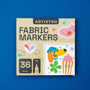 ARTISTRO 36 Fabric Markers - Fine Tip Fabric Markers Permanent for Clothes - No Bleed Pens for T-Shirts, Bags, Textile, Canvas, and more