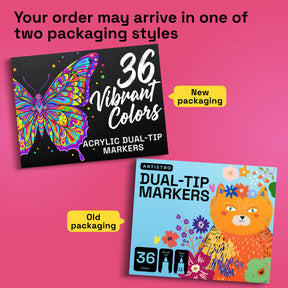 ARTISTRO 36 Acrylic Paint Markers - Paint Pens for Glass Marking, Rock Painting, Ceramic, Wood, Fabric, DIY, Craft, Canv
