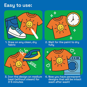 ARTISTRO 12 Fabric Markers - Fine Tip Fabric Markers Permanent for Clothes - No Bleed Pens for T-Shirts, Bags, Textile, Canvas, and more