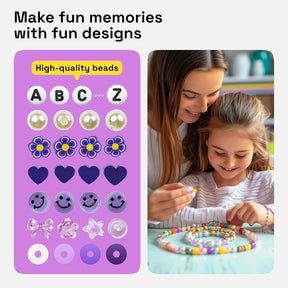 ARTISTRO 3000 pcs Bracelet Making Kit - Friendship Bracelet Kit with Pearl, Clay, Letter, Star, Flower, Heart Beads - Purple Kandi Beads Set for Girls, Boys and Adults