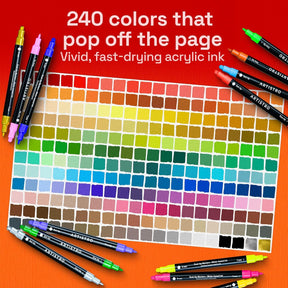 ARTISTRO Precision Dual-Tip Acrylic Paint Marker Pens - Set of 240