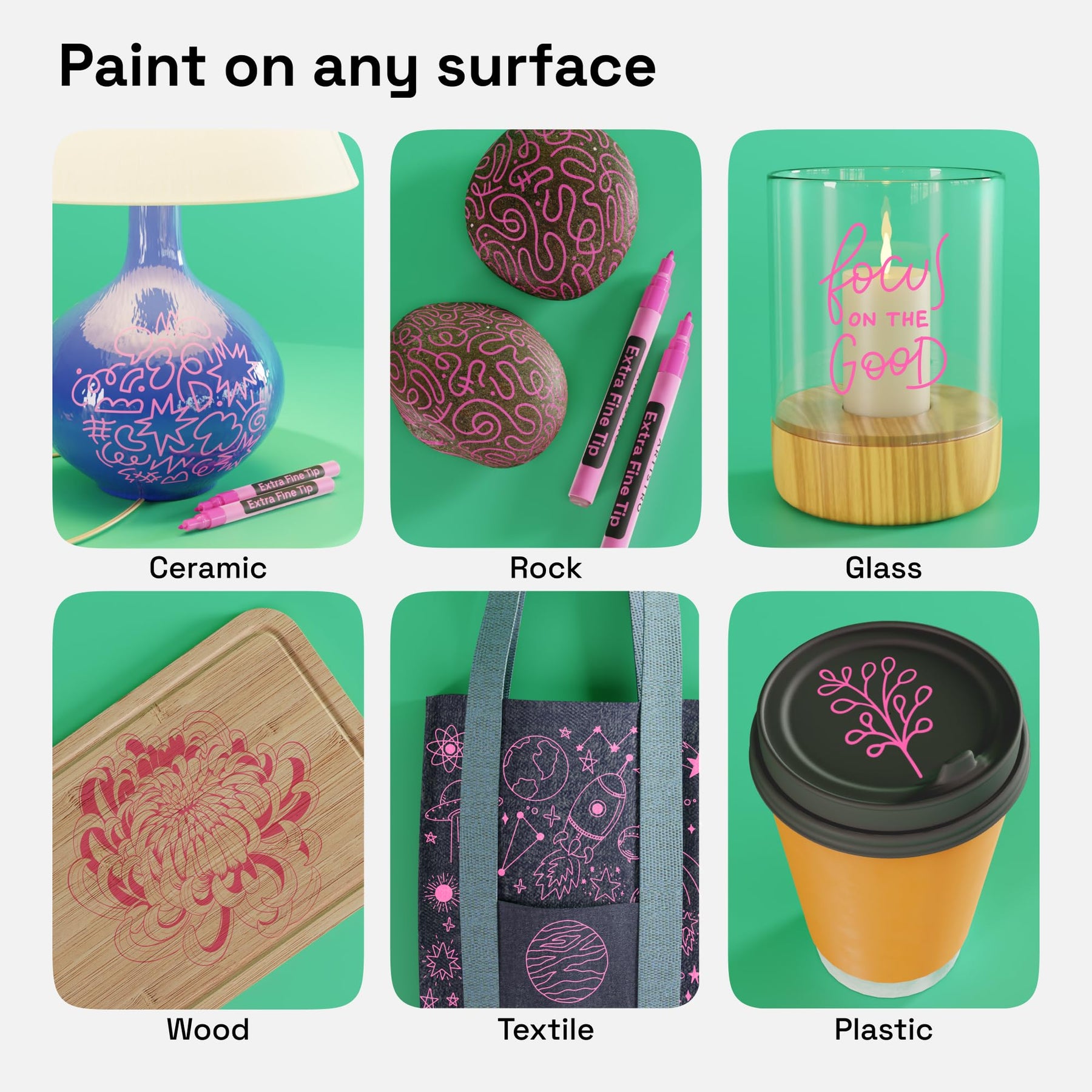 ARTISTRO 2 Pink Acrylic Paint Markers - 0.7mm Extra Fine-Tip Paint Pens - Perfect for Crafting, Art Projects, & More