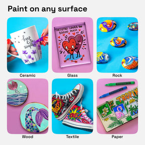 ARTISTRO 15 Acrylic Paint Markers - Paint Pens for Glass Marking, Rock Painting, Ceramic, Wood, Fabric, DIY, Craft, Canv