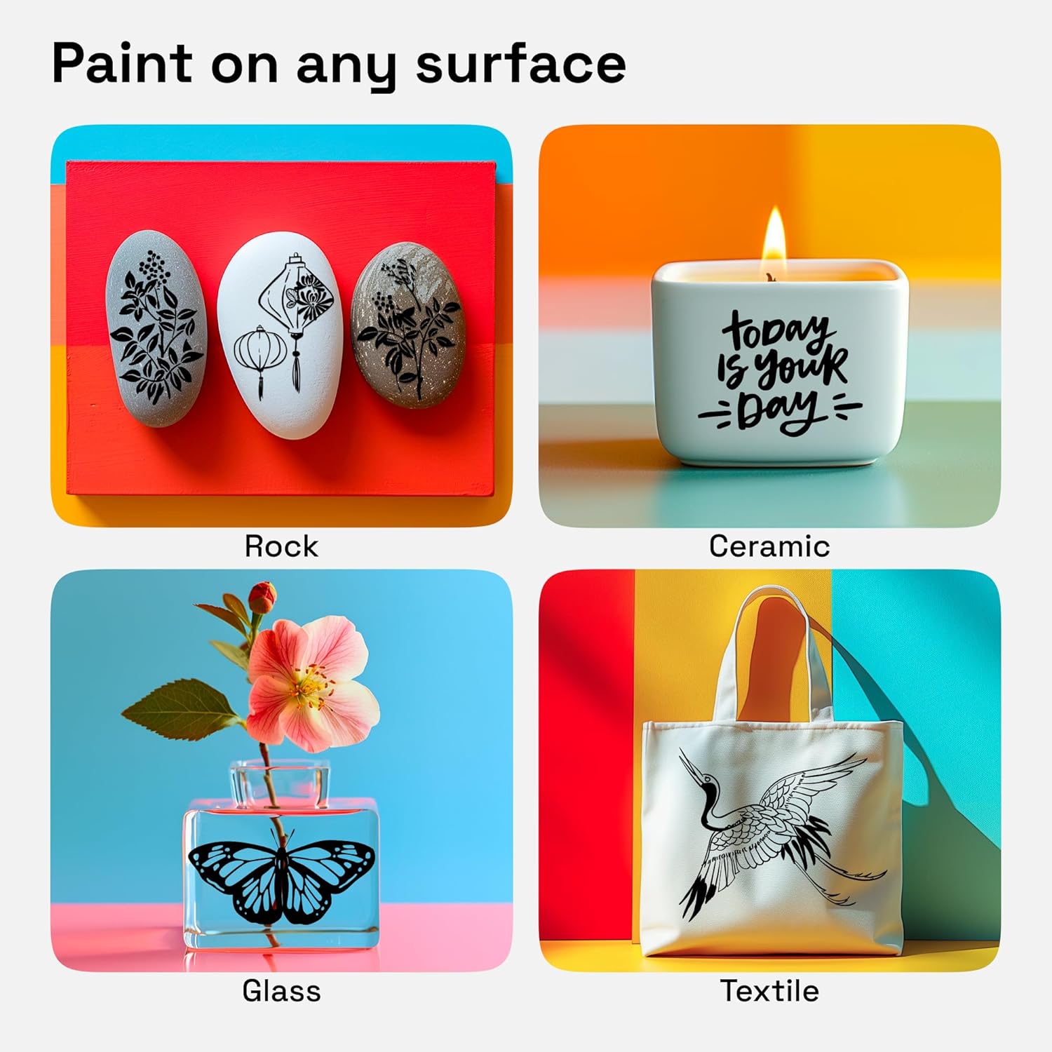 ARTISTRO 2 Black Dual-Tip Acrylic Paint Pens - Multisurface Markers for Glass, Rock, Fabric, Wood, Plastic & More - 1 mm Fine & Brush Tips