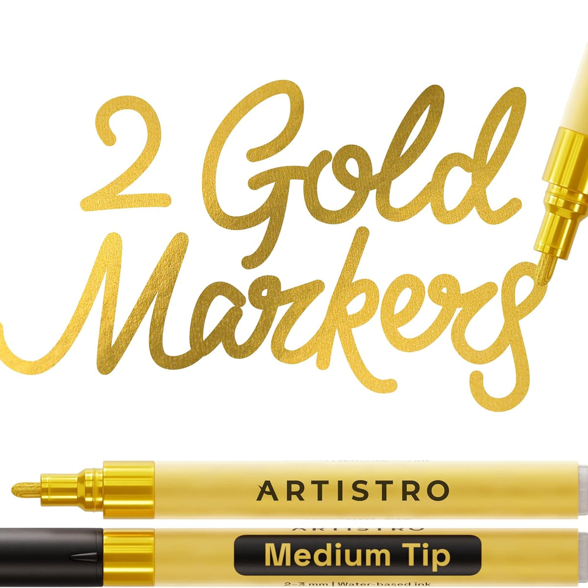 12 Colors SUPER Golden Oil Metal Markers 2-3mm Round Tip