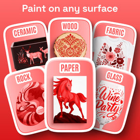ARTISTRO 5 Red Tones Dual-Tip Acrylic Paint Marker Pens for Drawing
