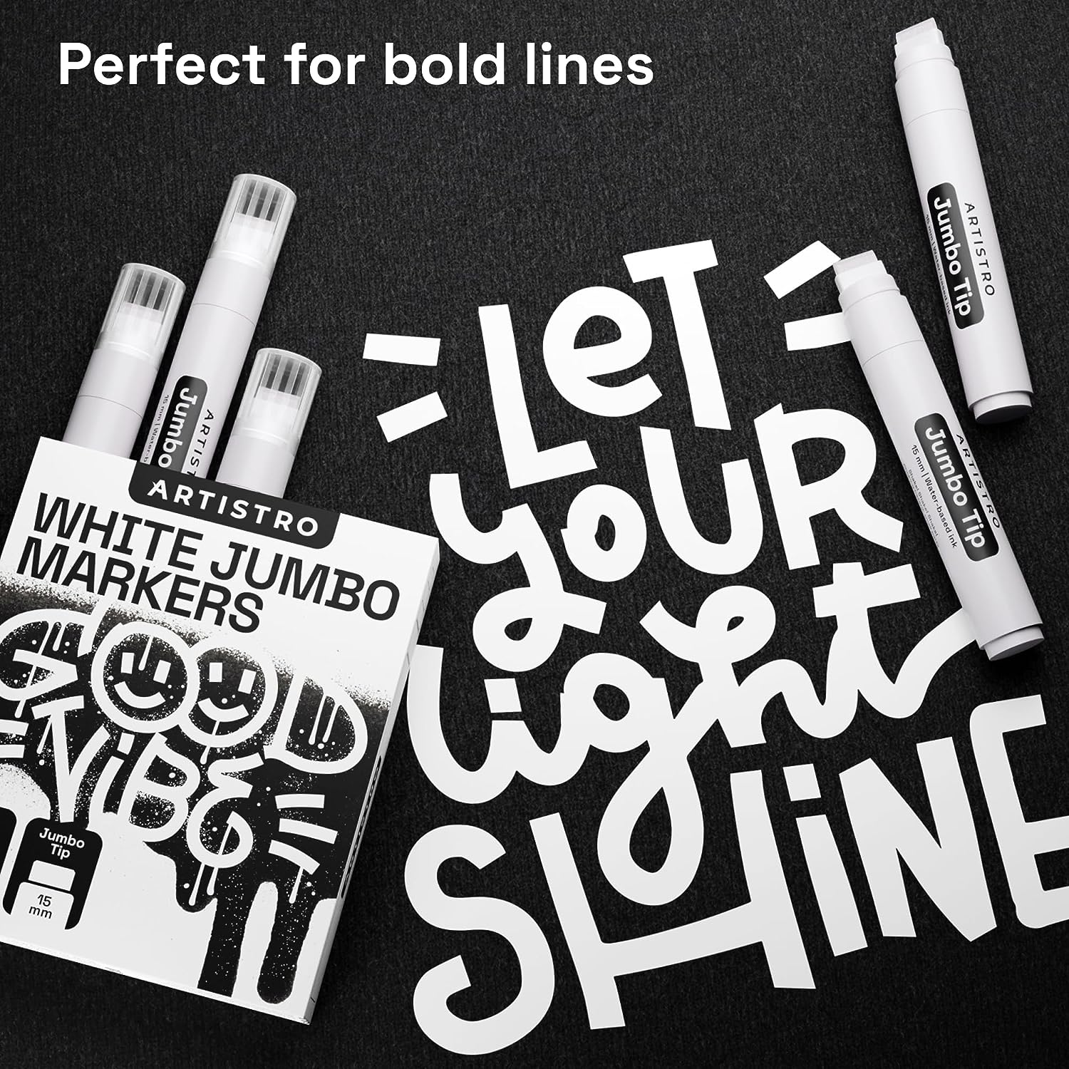 5 white jumbo paint pens perfect for bold lines