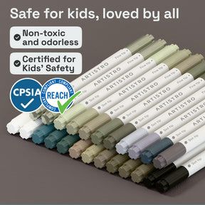 ARTISTRO 24 Grey Tones Dual-Tip Acrylic Paint Marker Pens