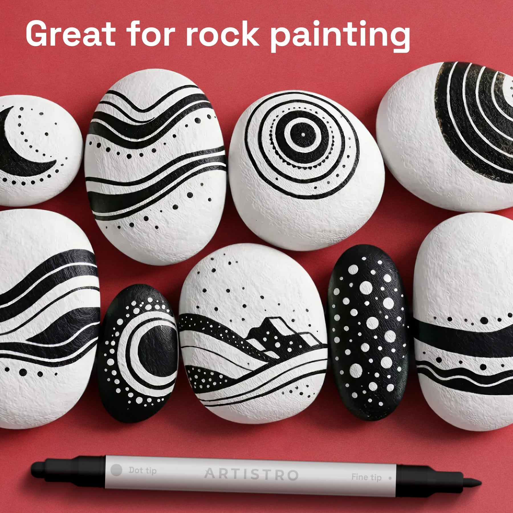 ARTISTRO Black Dual-Tip Acrylic Paint Marker Pens - Set of 36