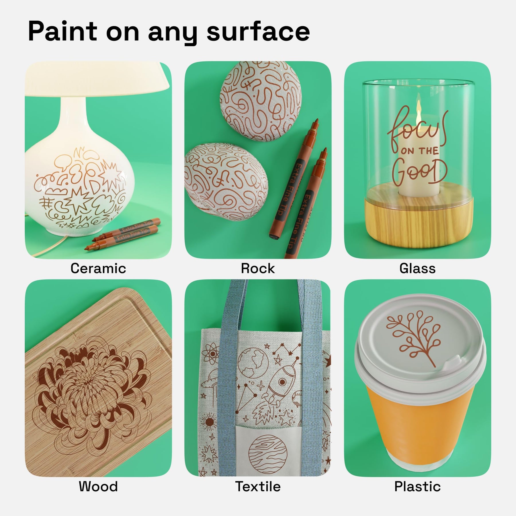 ARTISTRO 2 Brown Acrylic Paint Markers - 0.7mm Extra Fine-Tip Paint Pens - Perfect for Crafting, Art Projects, & More