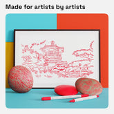 ARTISTRO 2 Red Acrylic Paint Pens, Acrylic Paint Markers Dual Tip (Brush + Fine 1 mm), Canvas, Rock, Glass, Wood, Paper, DYI, Markers for Kids and Adults