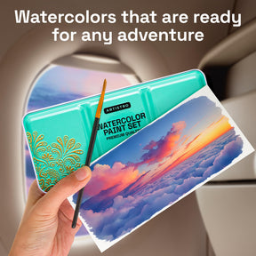 ARTISTRO Watercolor Paint Set with Palette & Brush Pens - 24 Colors