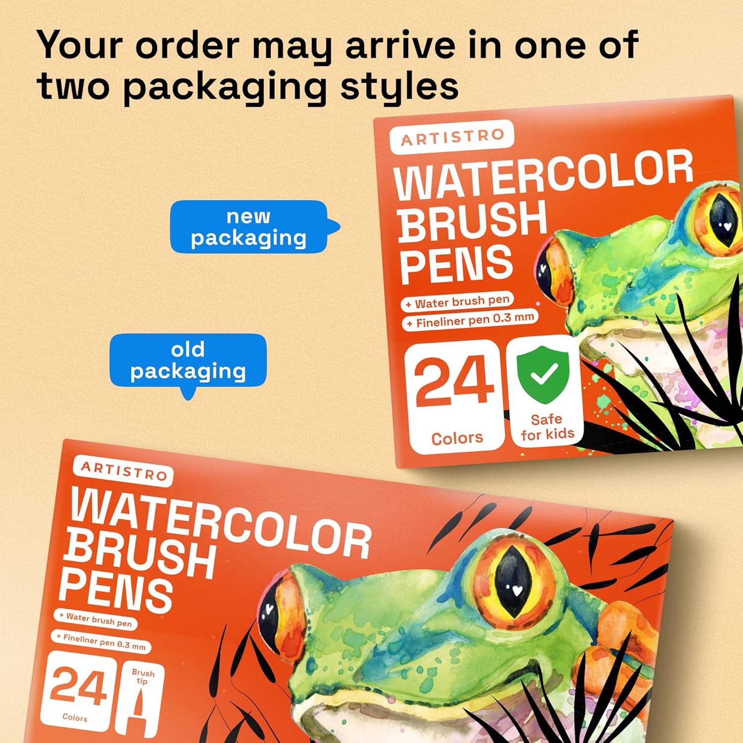 ARTISTRO 24 Watercolor Markers with Flexible Paint Brush Pens for Pros & Beginners - Consistent, Smooth, Bright, Washable, Non-Toxic, Ideal for Coloring, Calligraphy, & Manga