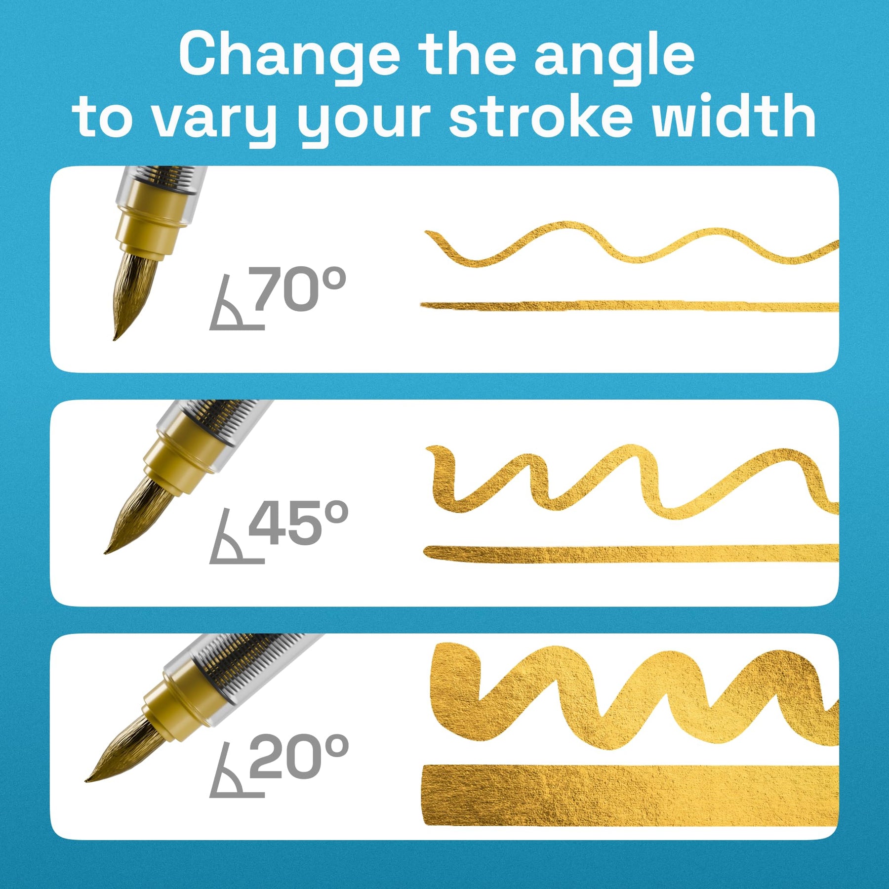 ARTISTRO 5 Gold Paint Pen for Rock, Glass, Ceramic, Wood, Tire, Fabric, Metal, Canvas, Marking, Painting - Set of 5 Acry
