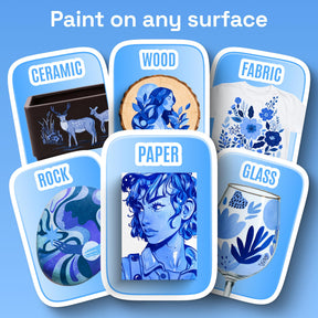 ARTISTRO 24 Blue Tones Dual-Tip Acrylic Paint Marker Pens for Drawing