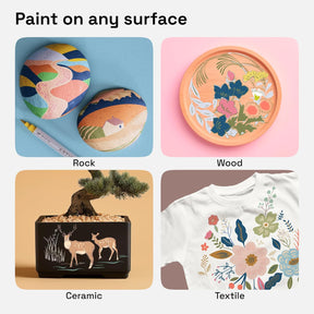 ARTISTRO 24 Pastel Acrylic Paint Markers - Paint Pens Dual Tip Brush + Fine Ideal for Calligraphy - Perfect for Fabric, Rock, Glass, Wood, DIY - Art Supplies, Stocking Stuffers, Christmas Gift Idea