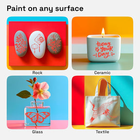 ARTISTRO 2 Red Acrylic Paint Pens, Acrylic Paint Markers Dual Tip (Brush + Fine 1 mm), Canvas, Rock, Glass, Wood, Paper, DYI, Markers for Kids and Adults