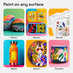 Click to see full view ARTISTRO Paint Markers - Acrylic Pens for Rock, Glass, Fabric, DIY - Art Supplies - 48 Dual Brush Tip Markers