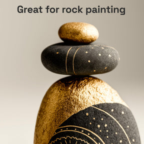ARTISTRO 2 Gold Acrylic Paint Markers - Brush Tip Paint Pens with Automatic Ink Control System for Rock, Egg, Wood, Fabr
