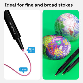 ARTISTRO 24 Metallic Acrylic Paint Markers - Fine Tip Paint Pens for Rock, Wood, Glass, Ceramic, Black Paper, Scrapbooking Crafts, Card Making, DIY Photo Album, Ceramic