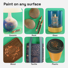 ARTISTRO 2 Rose Gold Acrylic Paint Markers - 0.7mm Extra Fine-Tip Paint Pens - Perfect for Crafting, Art Projects, & Mor